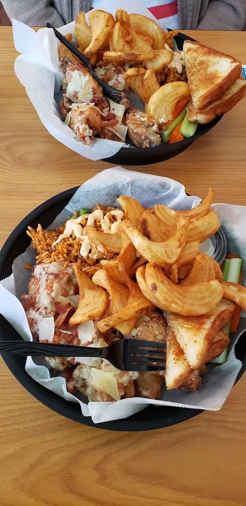 Garlic Parmesan Wings and Fries